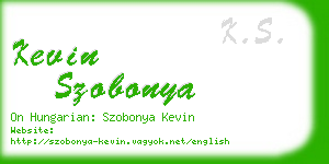 kevin szobonya business card